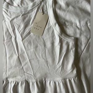 Sleeveless White Midi Dress with Pockets